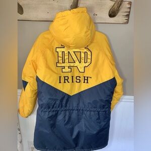 Vintage Notre Dame Fighting Irish Gold Stadium Parka Official Jacket M
